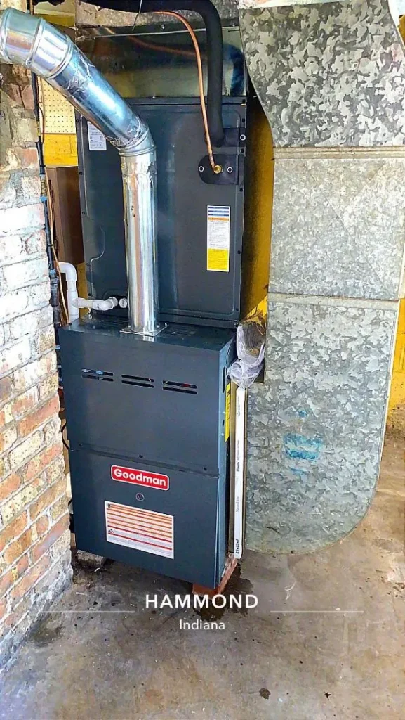 A new Goodman furnace installed in Hammond